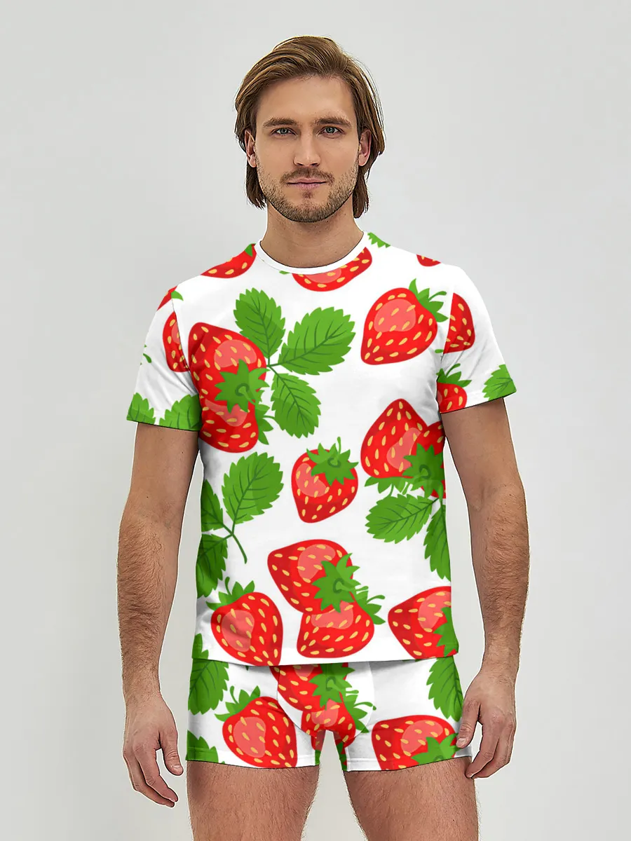 Мужские трусы с футболкой / Клубника