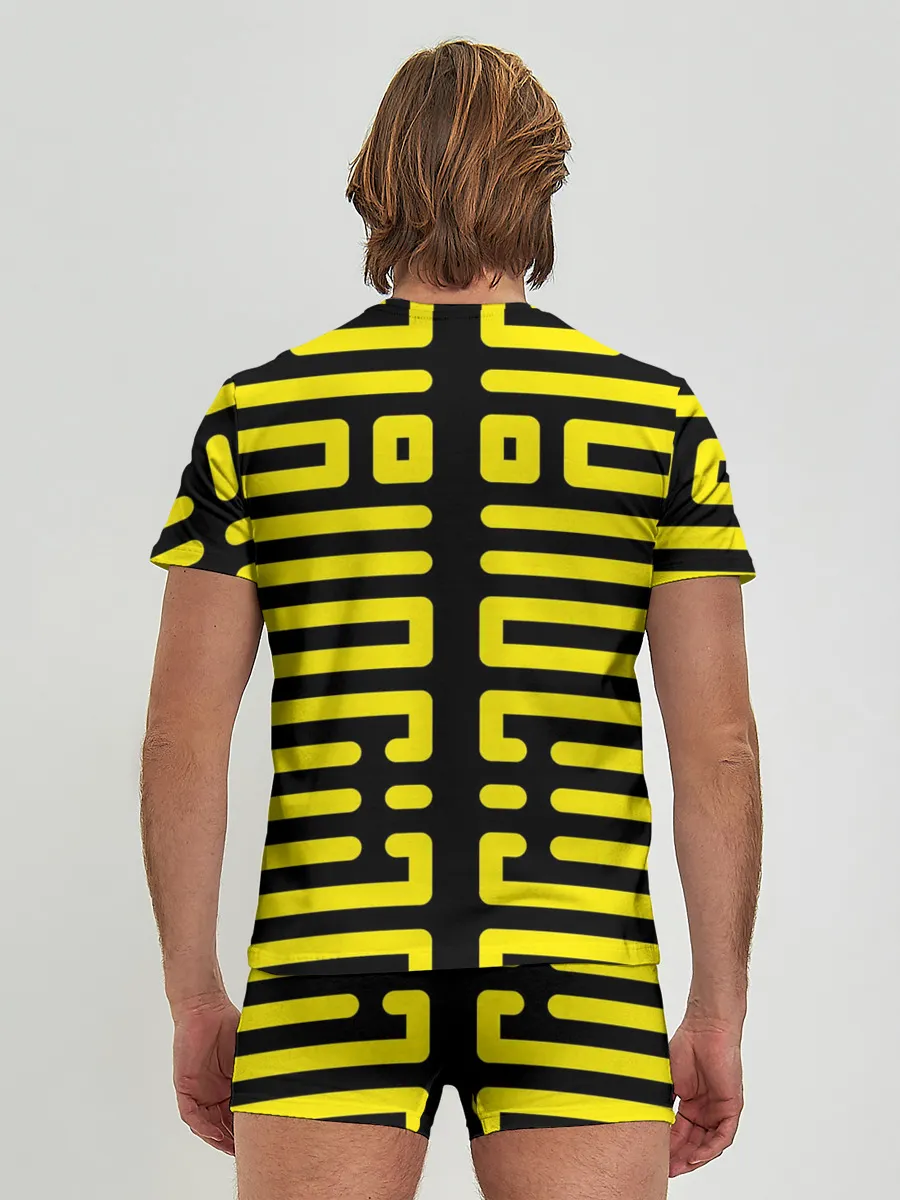 Мужские трусы с футболкой / полосы, линии, узор,