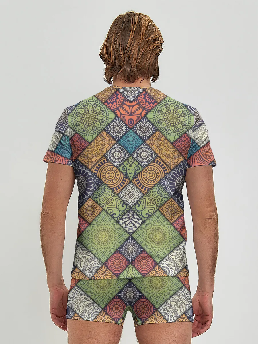 Мужские трусы с футболкой / Мандалы лоскутный печворк