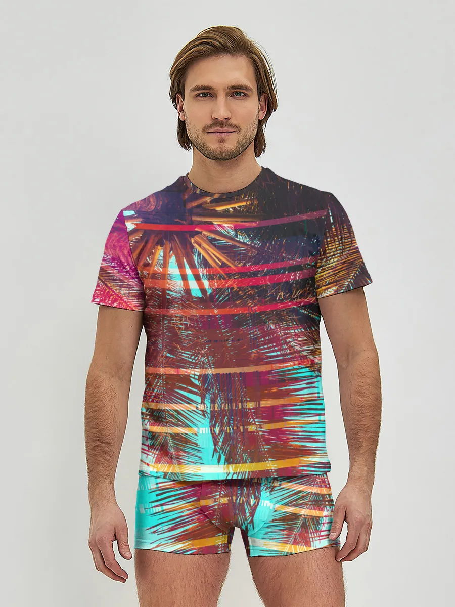 Мужские трусы с футболкой / Palm glitch art