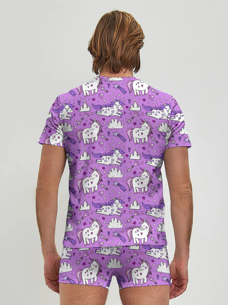 Мужские трусы с футболкой / Unicorn pattern