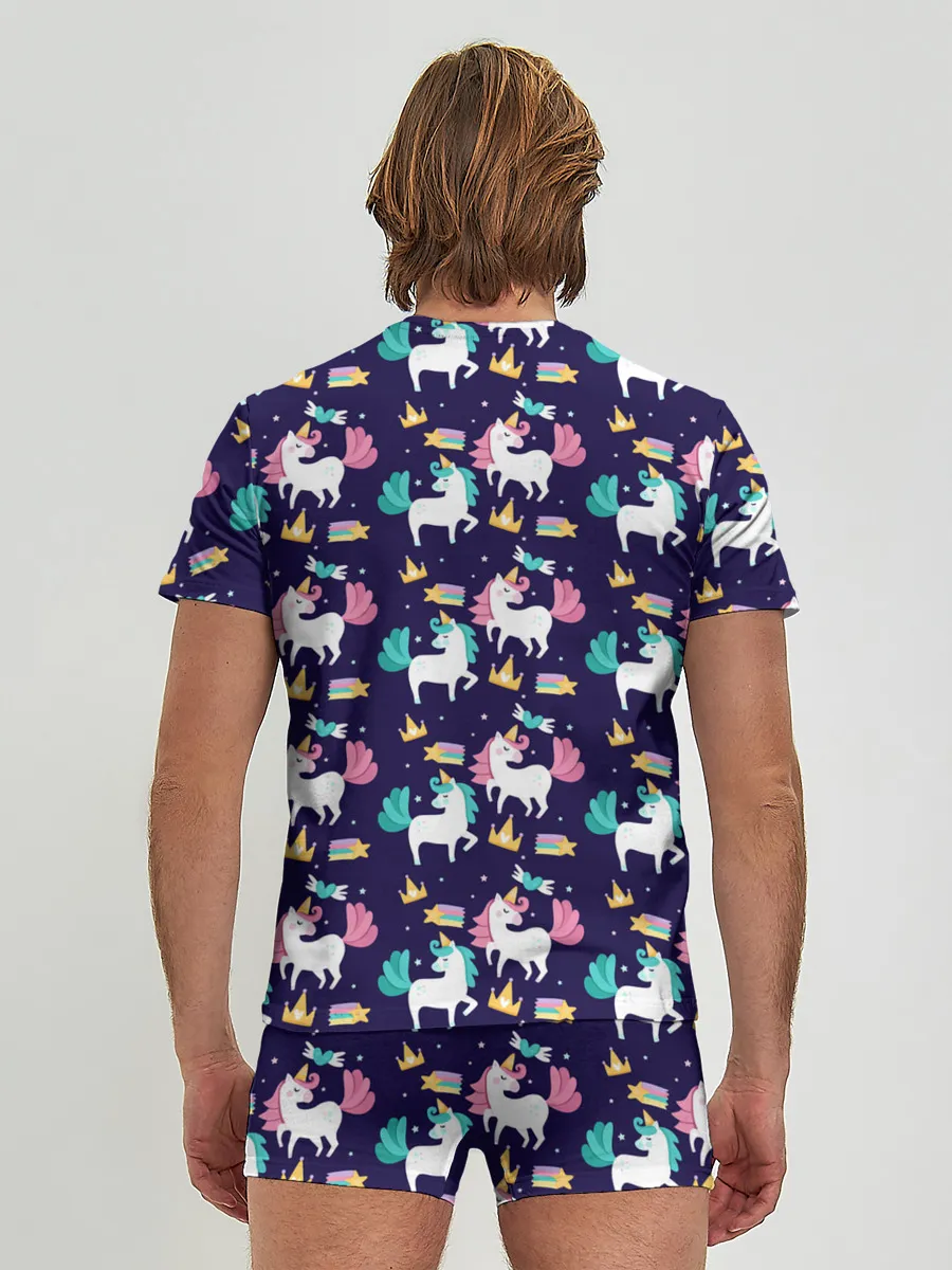 Мужские трусы с футболкой / Unicorn pattern