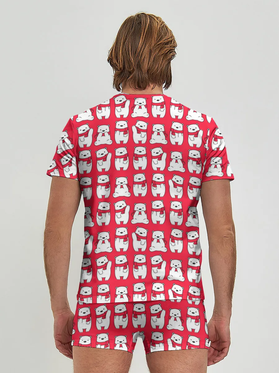 Мужские трусы с футболкой / Мишки в шарфиках