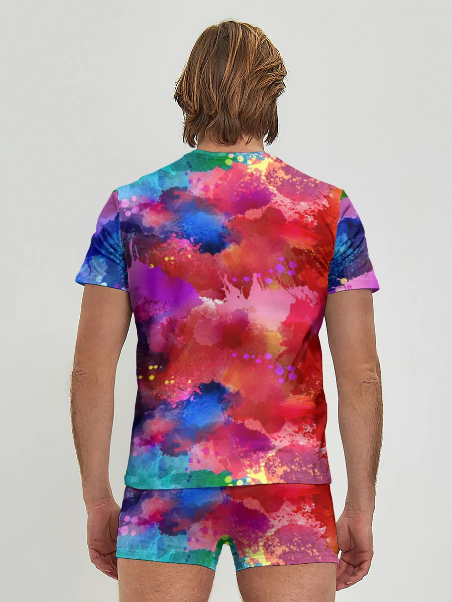 Мужские трусы с футболкой / Брызги красок