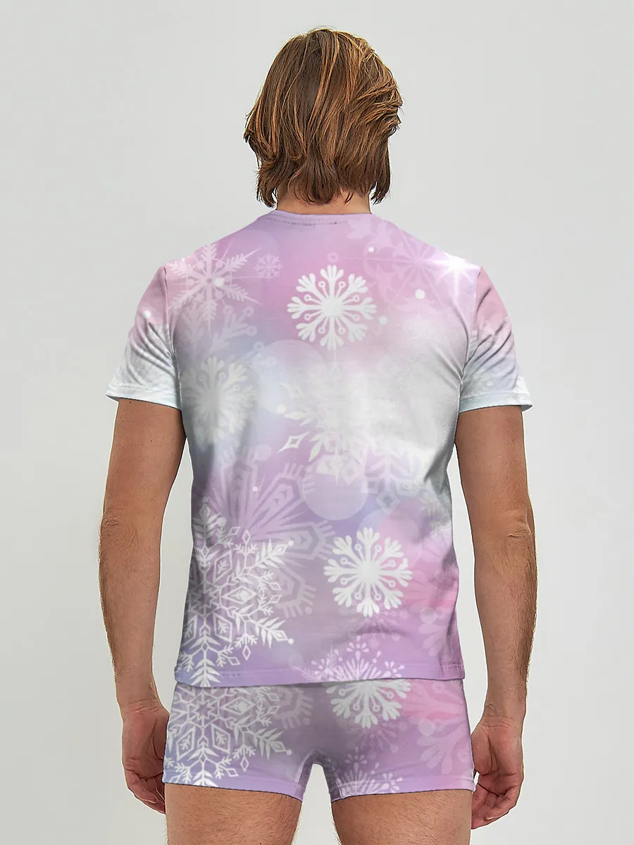 Мужские трусы с футболкой / снежинки