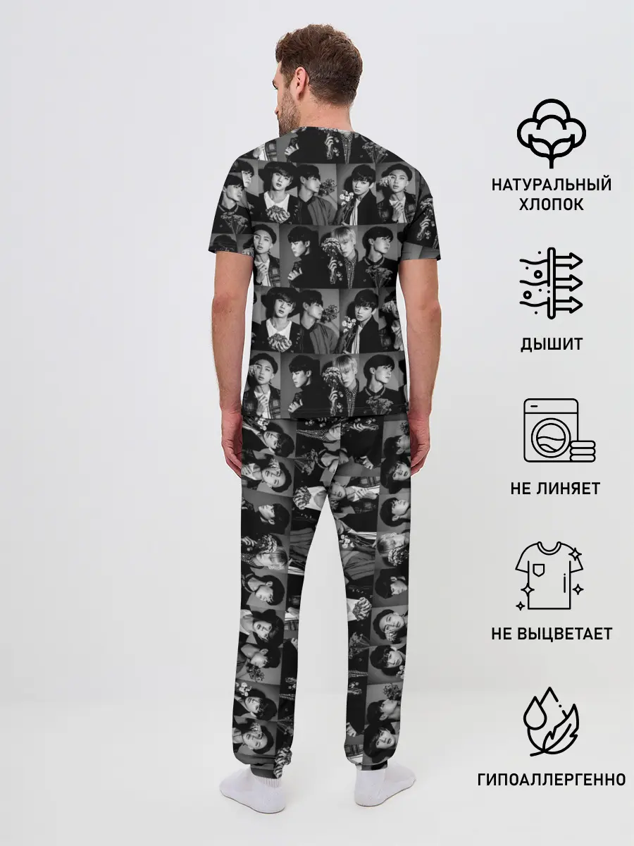 Мужская пижама с брюками / I am army and I lover BTS