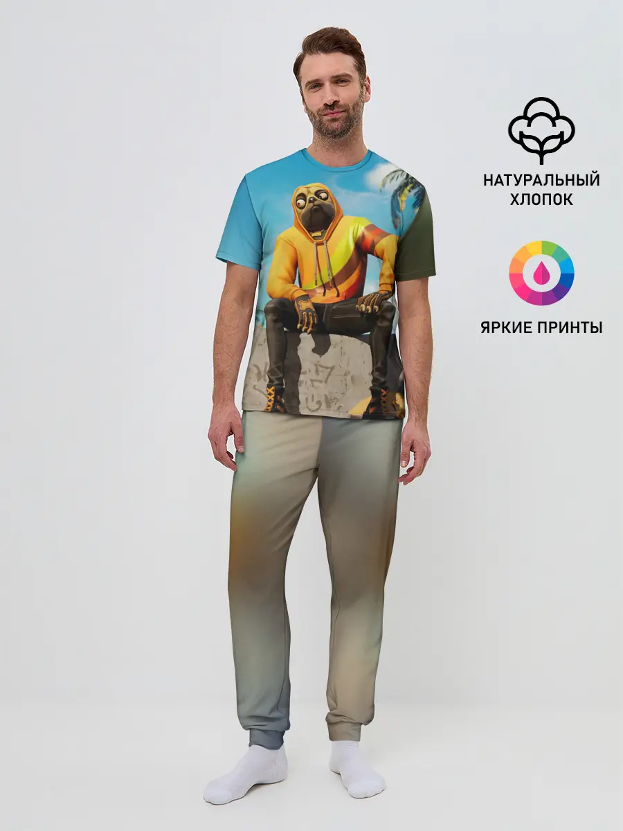 Мужская пижама с брюками / Fortnite Doggy