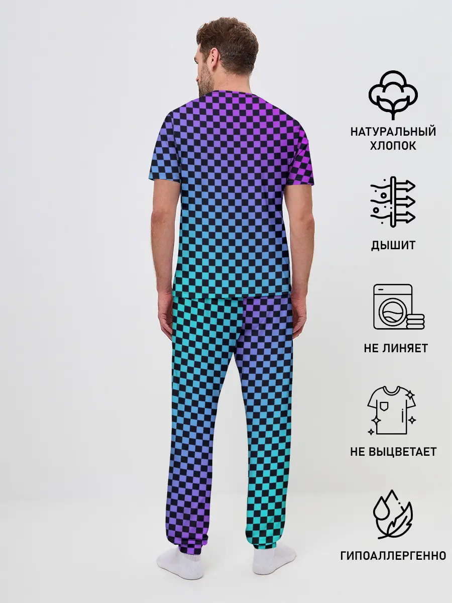 Мужская пижама с брюками / Checkerboard gradient
