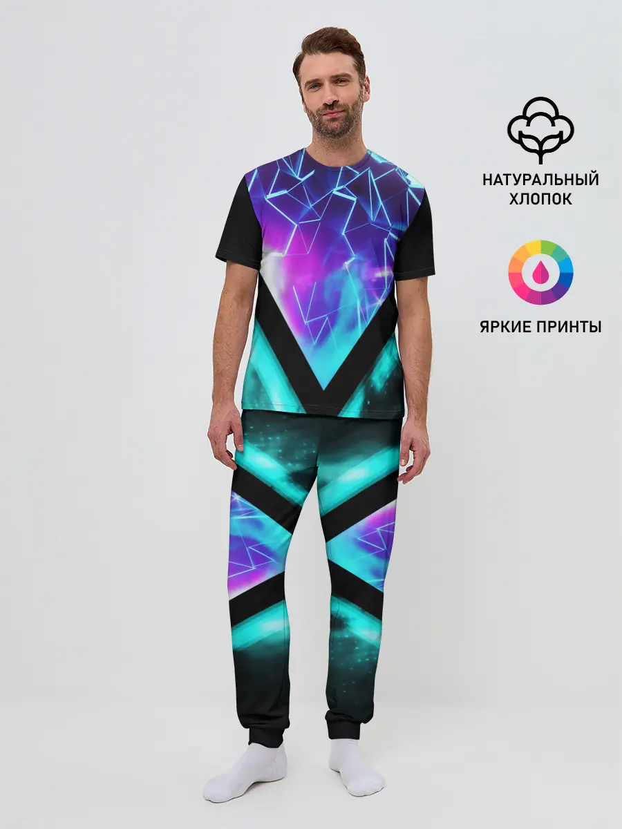 Мужская пижама с брюками / NEON GEOMETRY