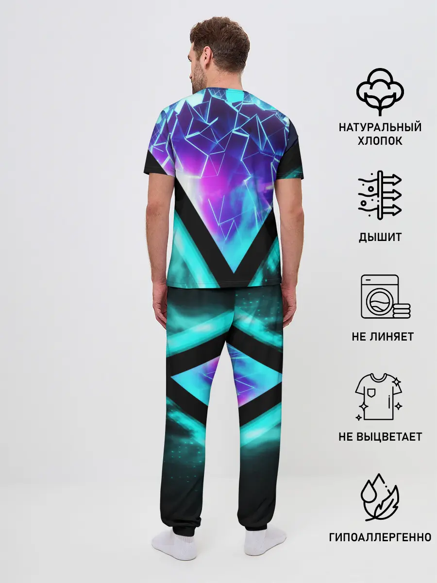 Мужская пижама с брюками / NEON GEOMETRY