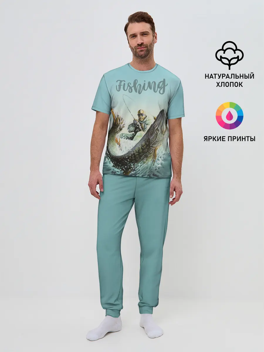 Мужская пижама с брюками / Fishing