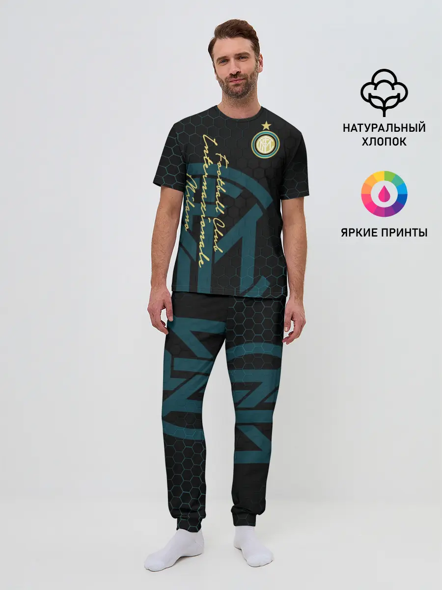 Мужская пижама с брюками / Интер