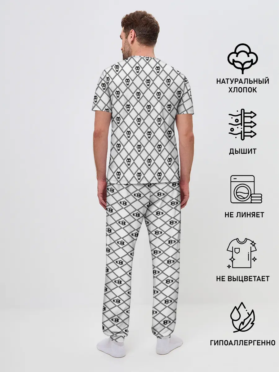 Мужская пижама с брюками / KILLER QUEEN белый паттерн