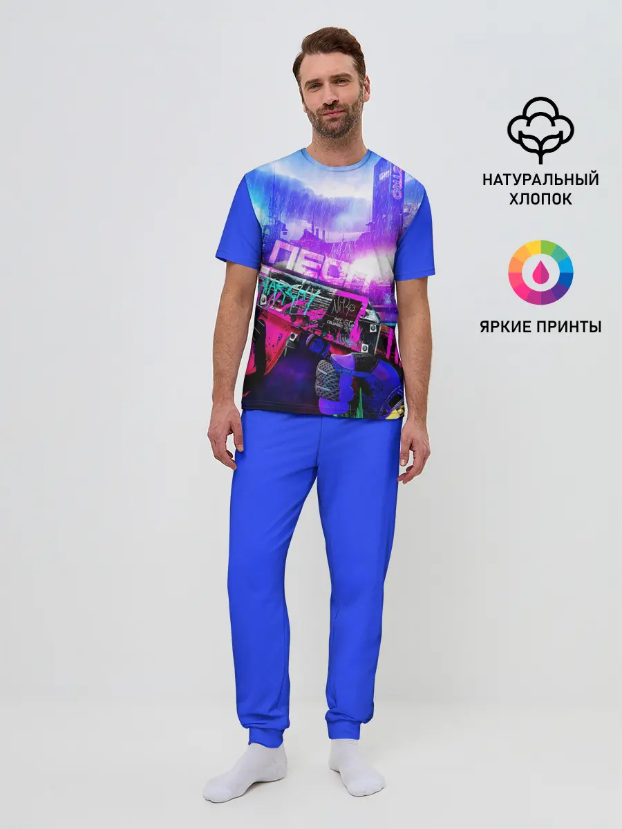 Мужская пижама с брюками / CS GO:Неоновая Революция