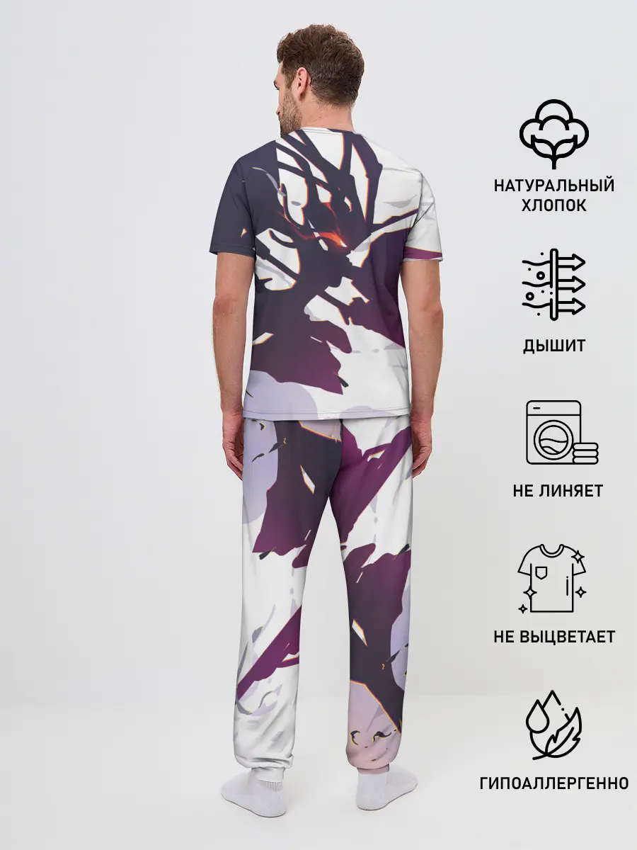 Мужская пижама с брюками / милый во франксе абстракция
