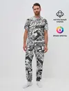 Мужская пижама с брюками / Серый комикс jojo