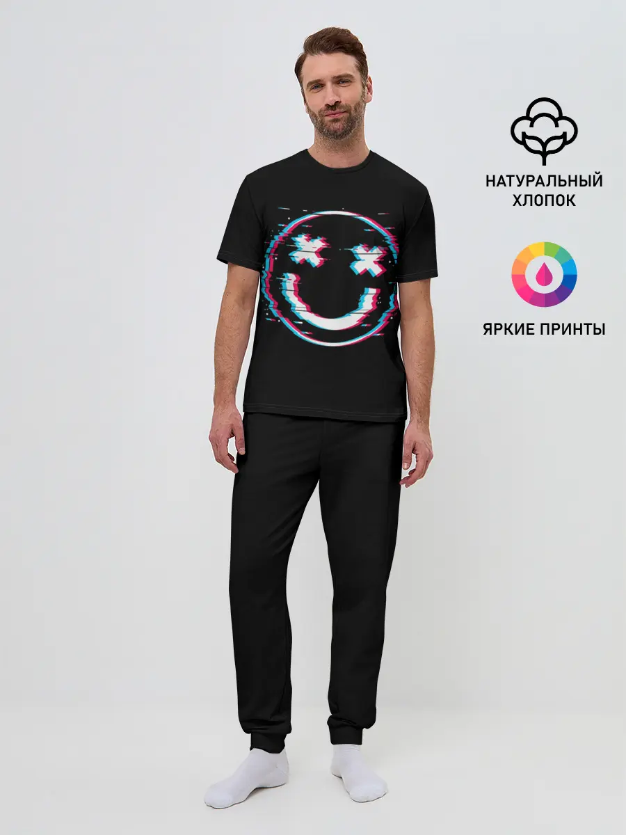 Мужская пижама с брюками / Glitch Smile