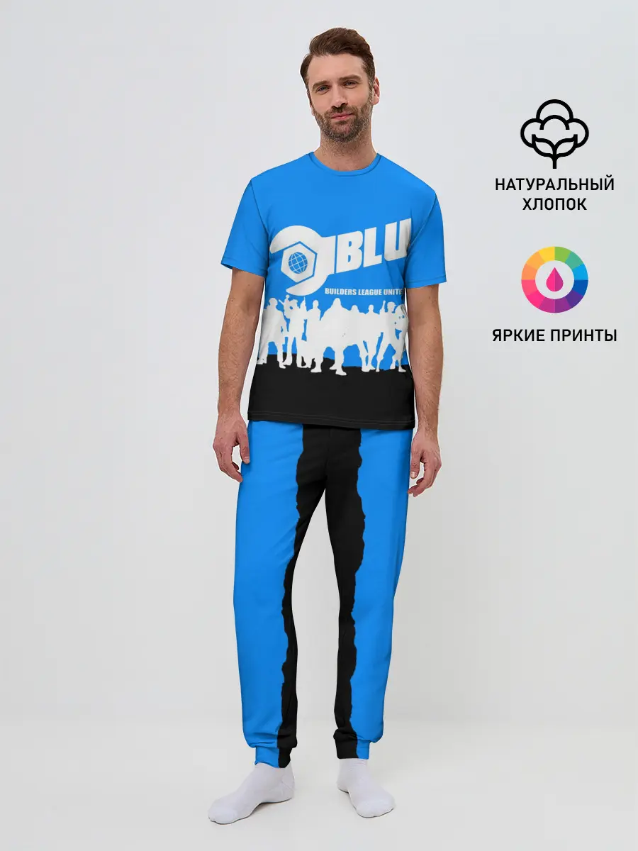 Мужская пижама с брюками / TEAM FORTRESS 2 BLUE TEAM