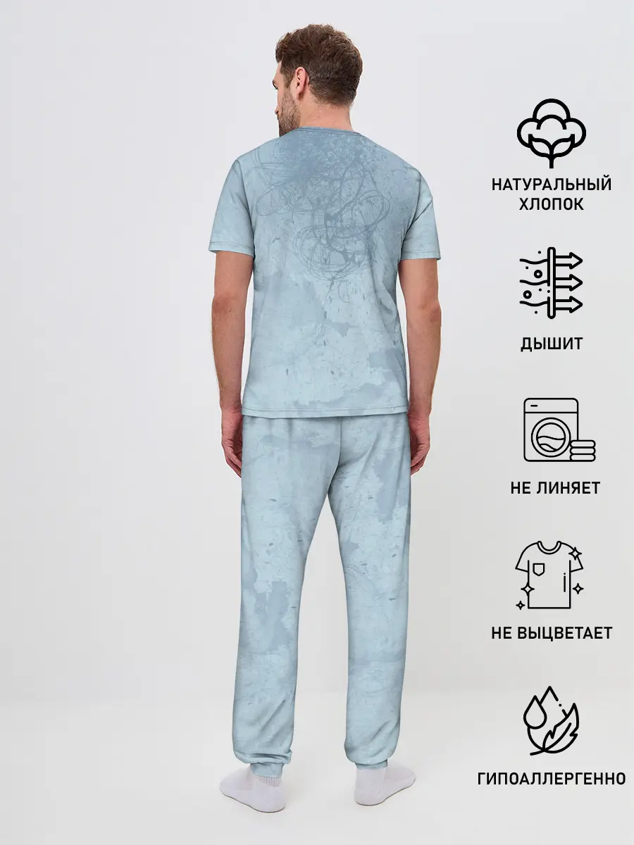 Мужская пижама с брюками / три сноуборда