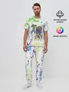 Мужская пижама с брюками / Jojo зеленые пятна