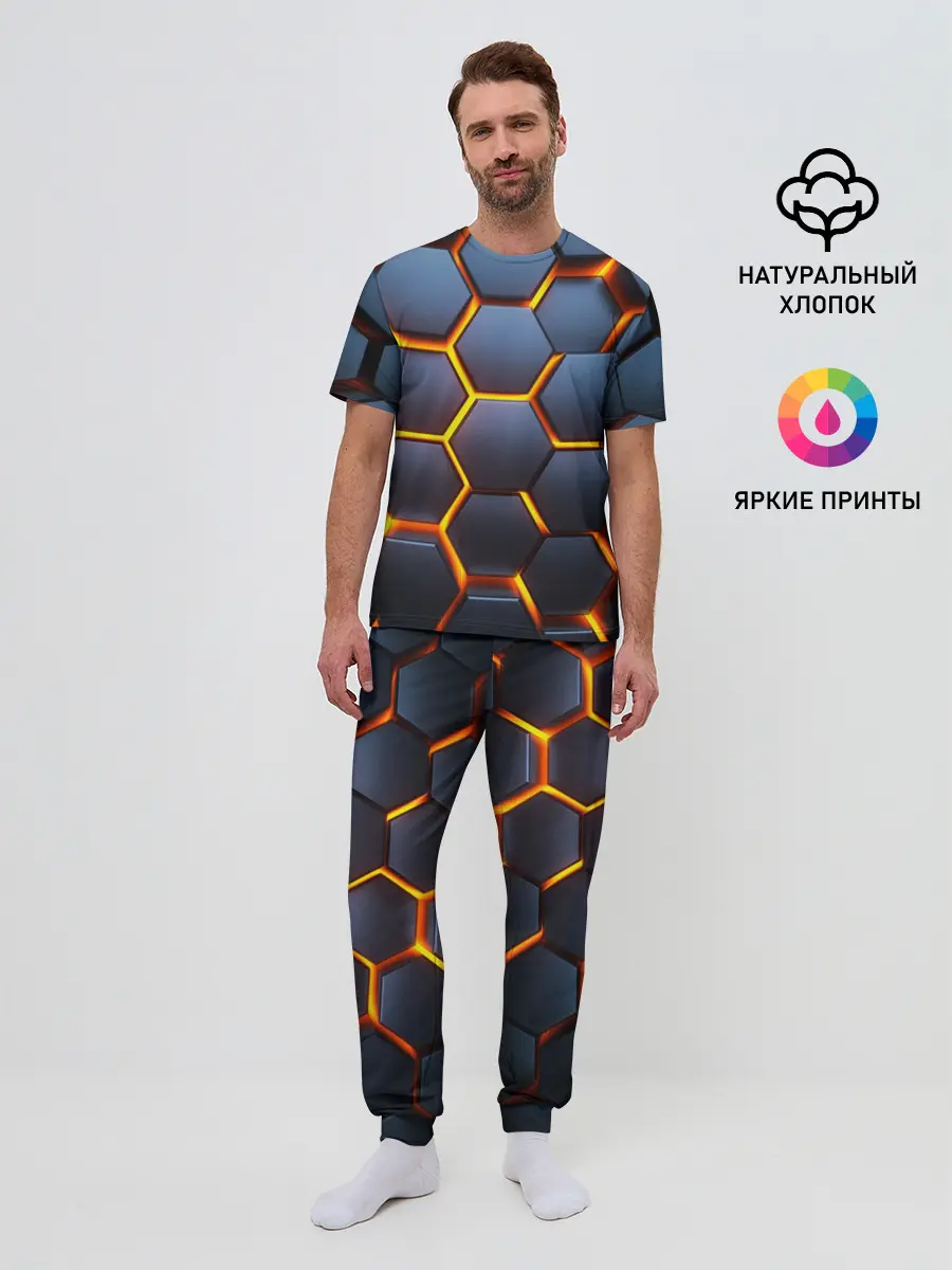 Мужская пижама с брюками / 3D БРОНЬ