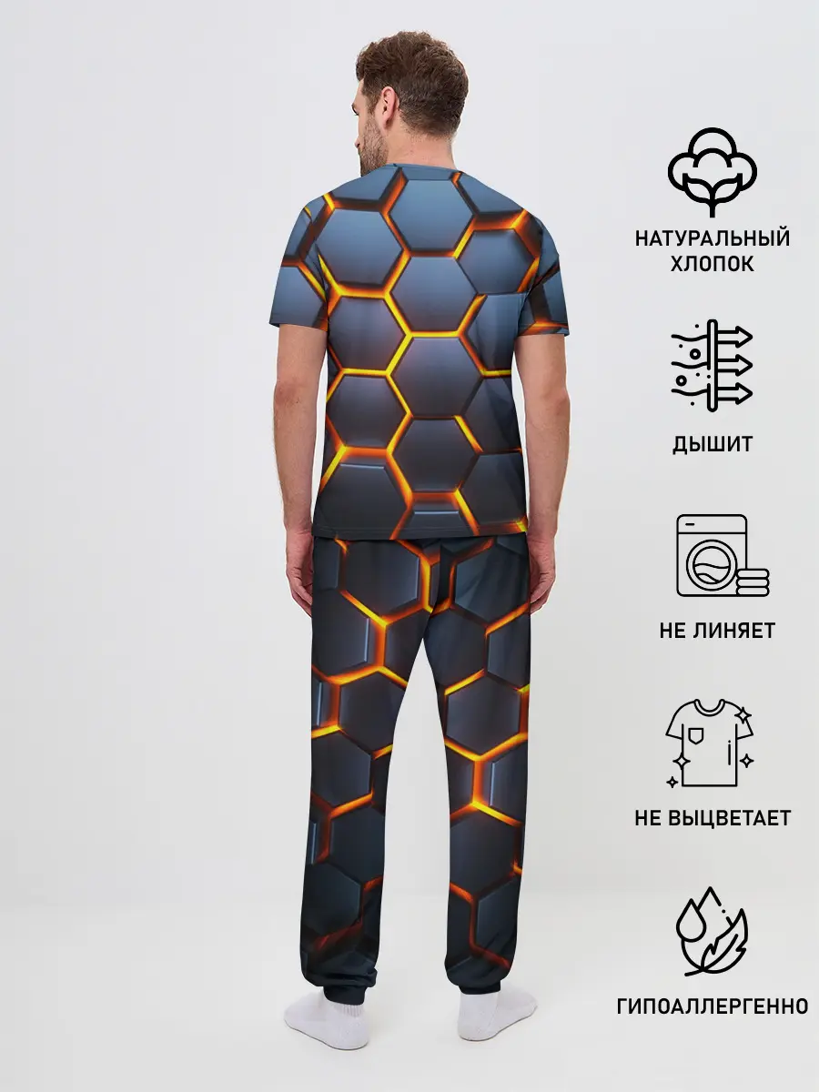 Мужская пижама с брюками / 3D БРОНЬ