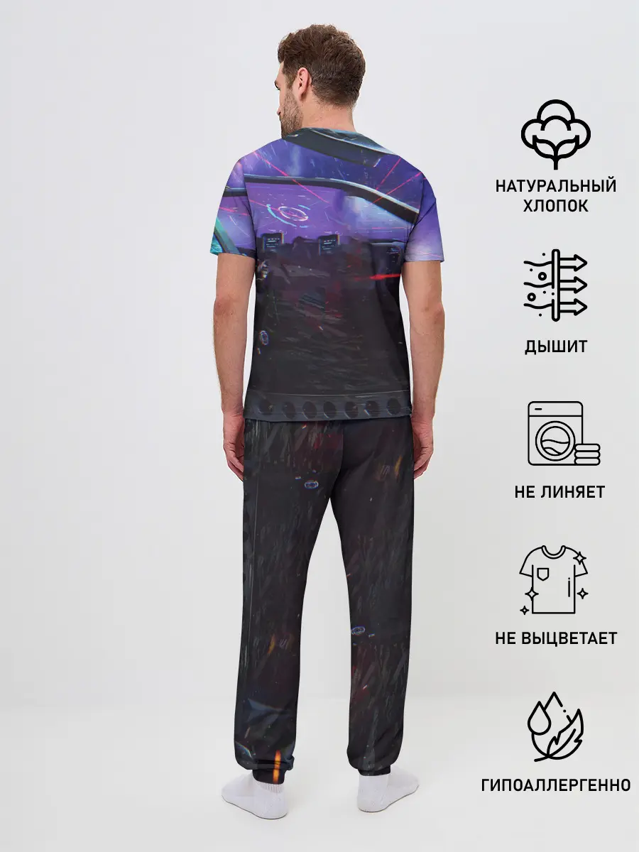 Мужская пижама с брюками / CYBERPUNK 2077 - КИАНУ