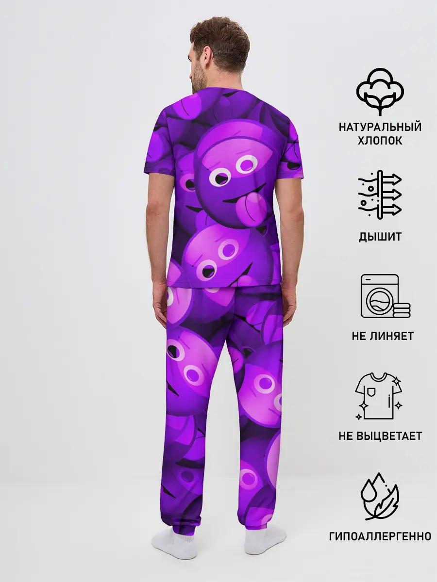 Мужская пижама с брюками / НЕОНОВЫЕ СМАЙЛЫ