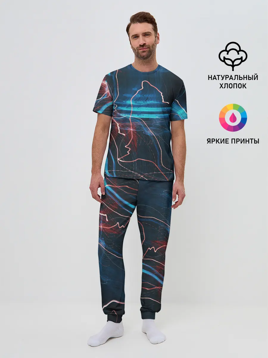 Мужская пижама с брюками / Freeze Light digital art