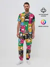 Мужская пижама с брюками / Голодные котики.