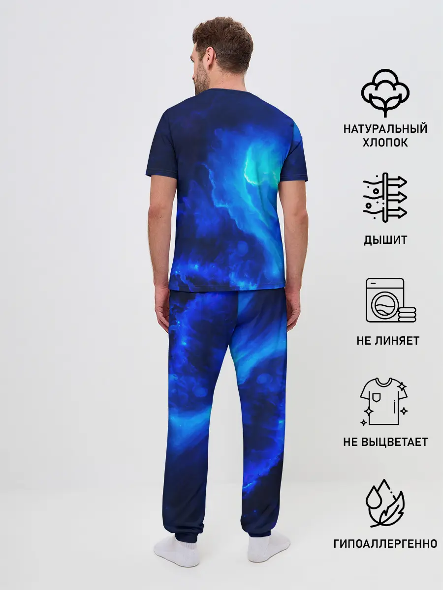 Мужская пижама с брюками / СИНИЙ КОСМОС