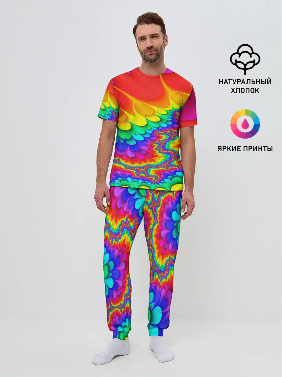 Мужская пижама с брюками / TIE-DYE