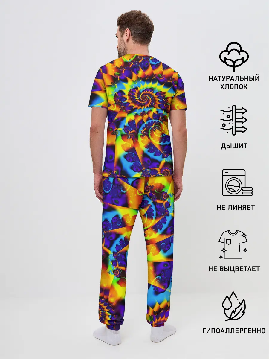 Мужская пижама с брюками / TIE-DYE COLOR