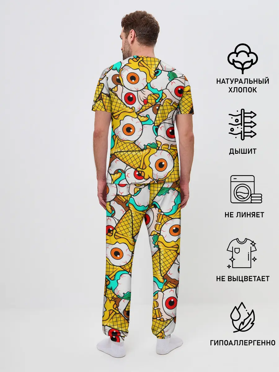 Мужская пижама с брюками / Морожки с глазами
