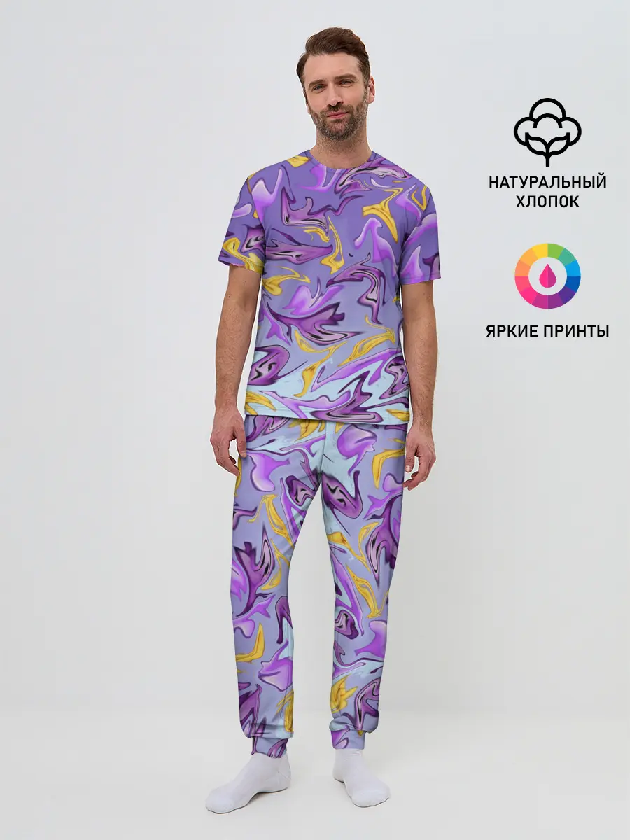 Мужская пижама с брюками / Абстракция
