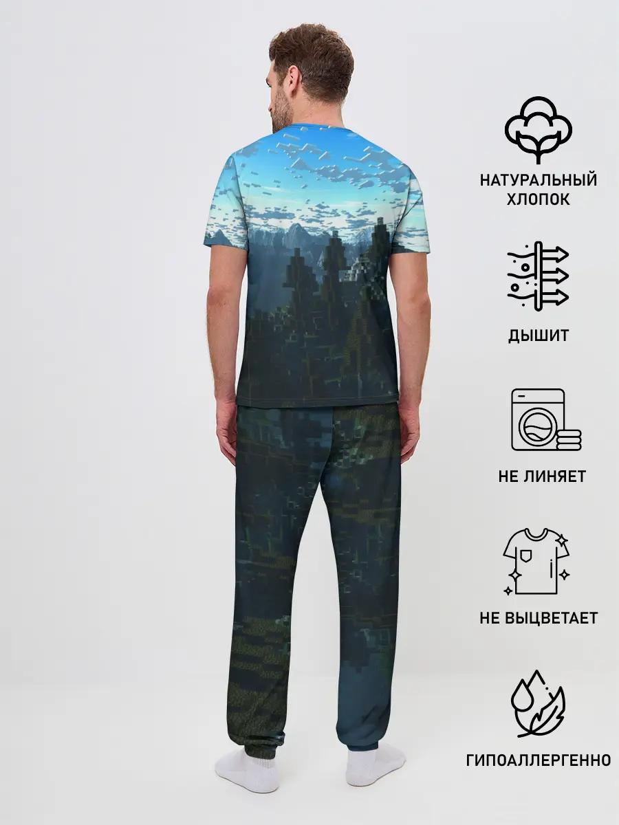 Мужская пижама с брюками / Minecraft / Майнкрафт