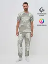 Мужская пижама с брюками / Арт волны