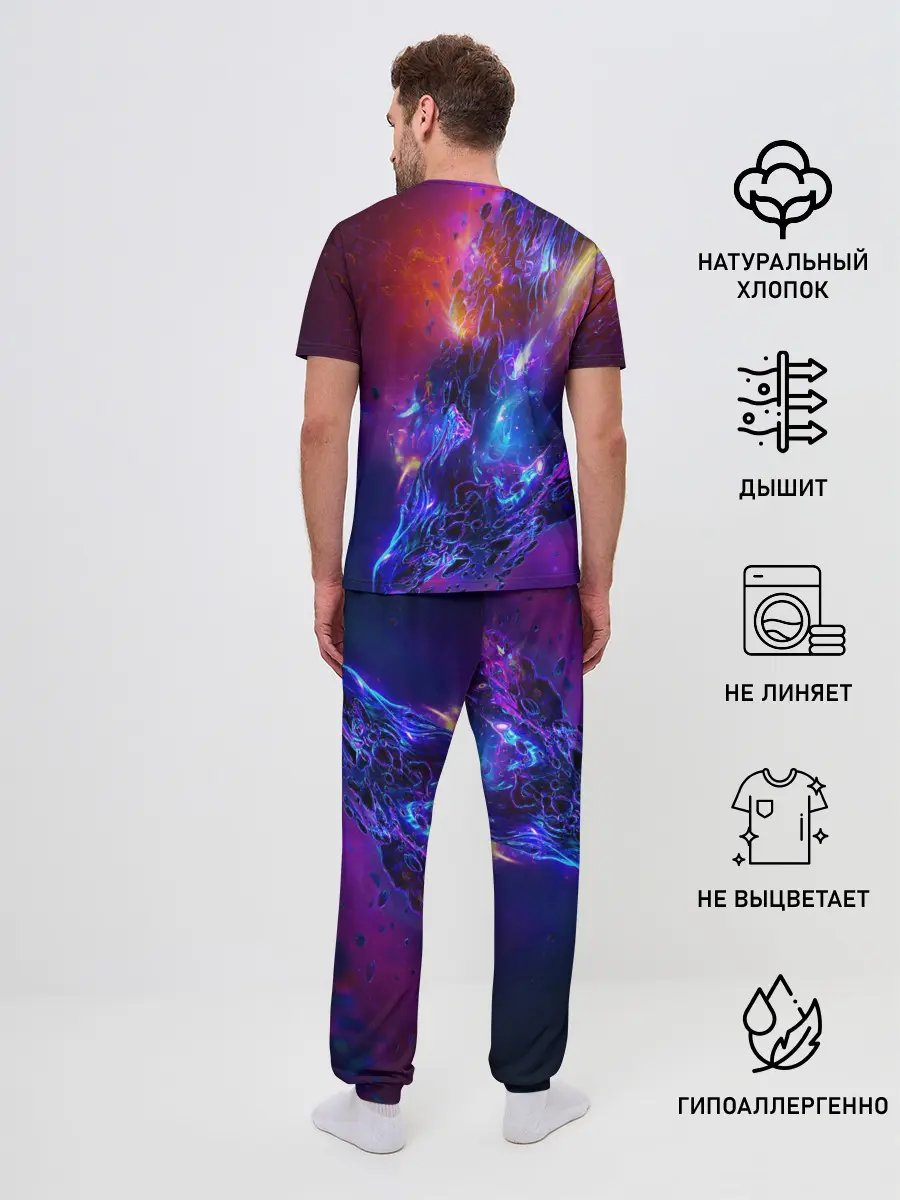 Мужская пижама с брюками / Universe Neon
