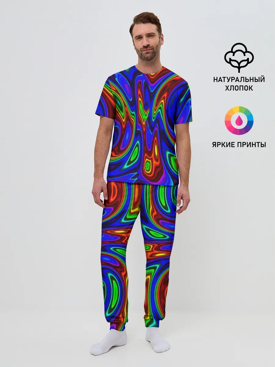 Мужская пижама с брюками / НЕОНОВЫЕ КРАСКИ