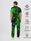 Мужская пижама с брюками / Зелёная краска