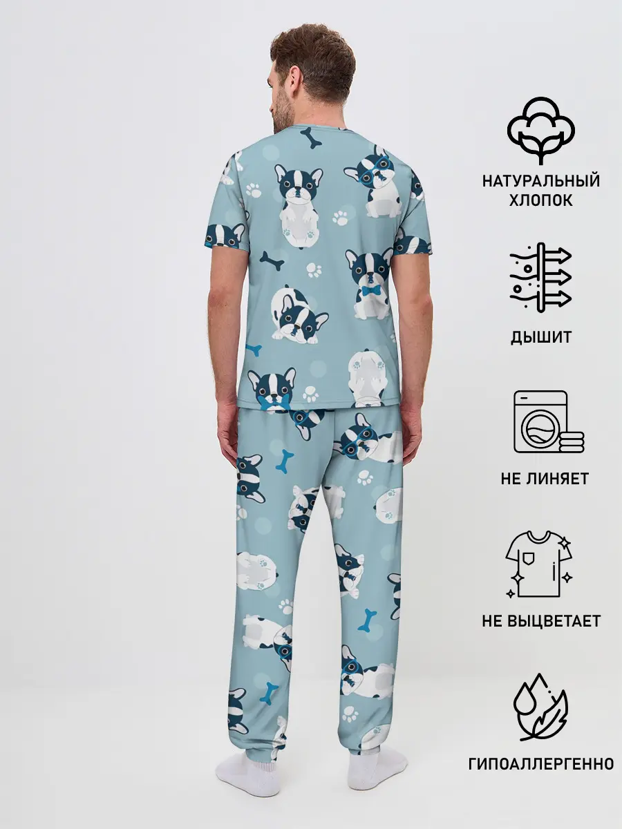 Мужская пижама с брюками / Собачки