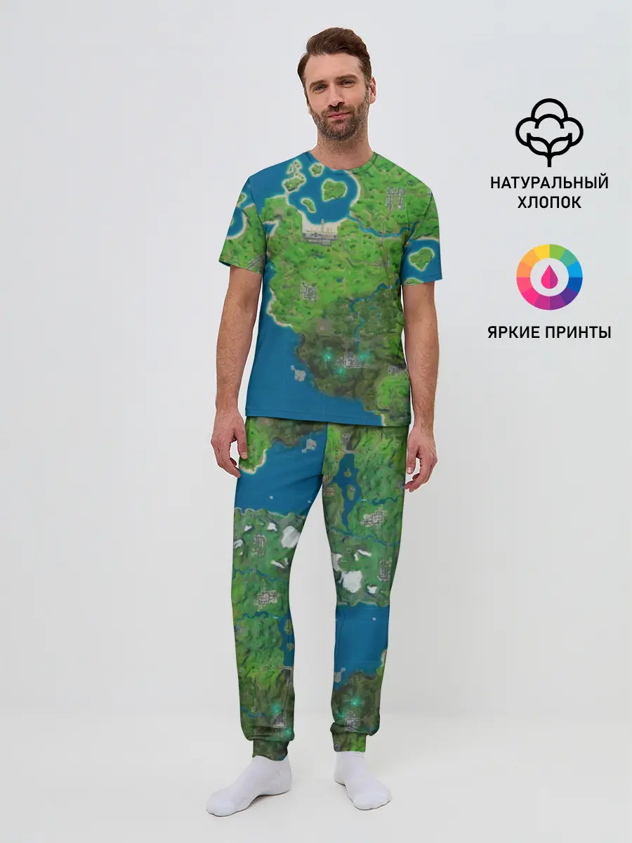 Мужская пижама с брюками / Fortnite карта