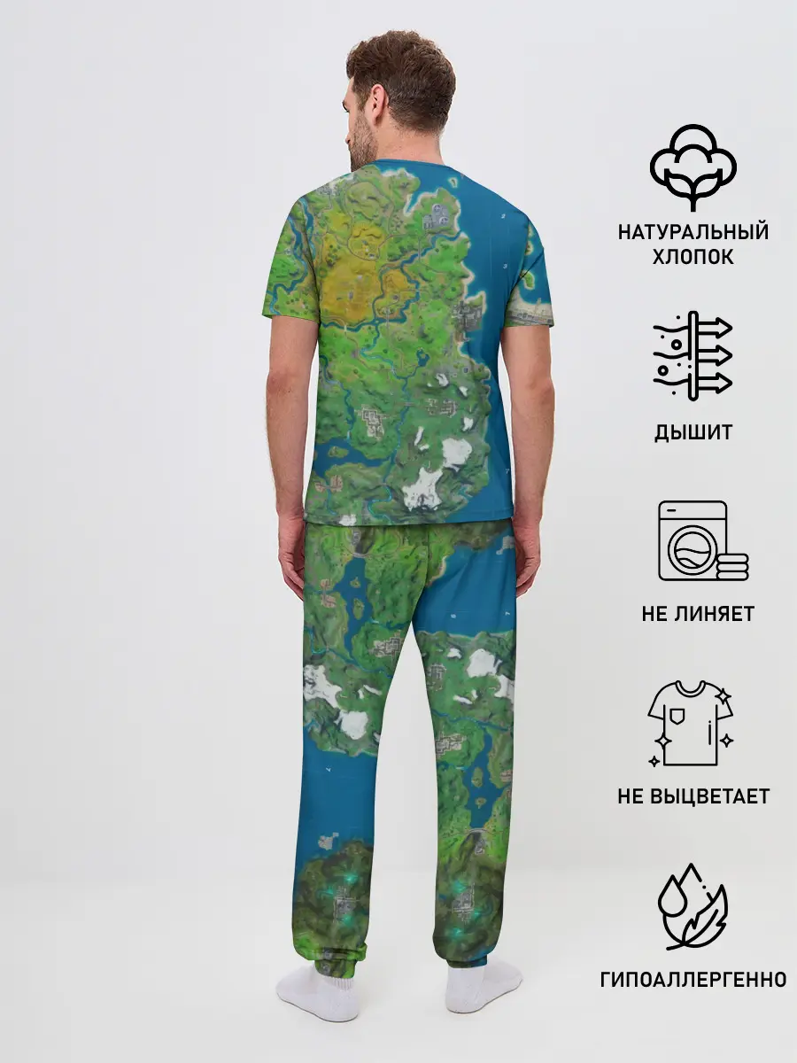 Мужская пижама с брюками / Fortnite карта