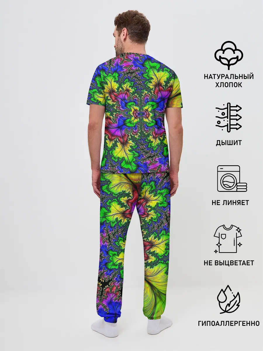 Мужская пижама с брюками / НЕОНОВЫЙ ЦВЕТОК