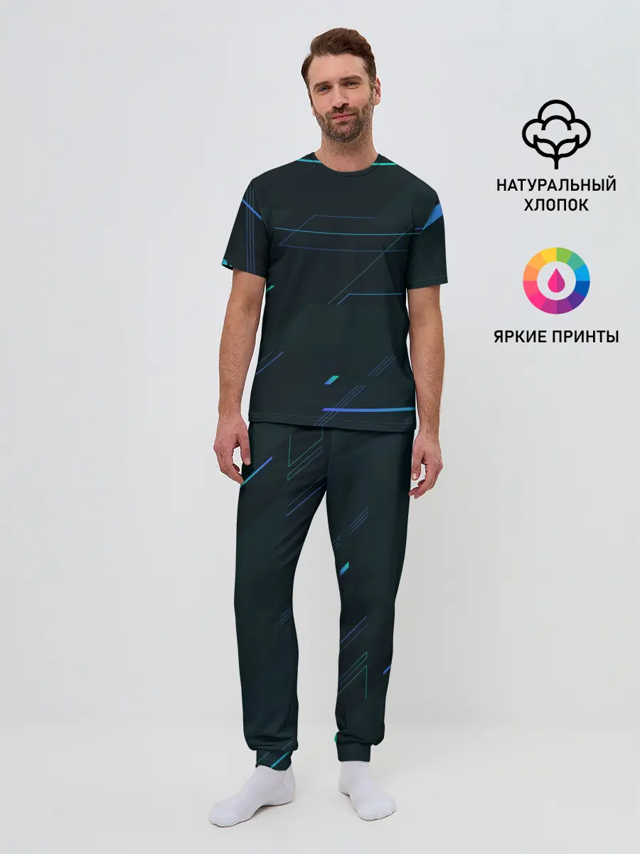 Мужская пижама с брюками / Modern Geometry