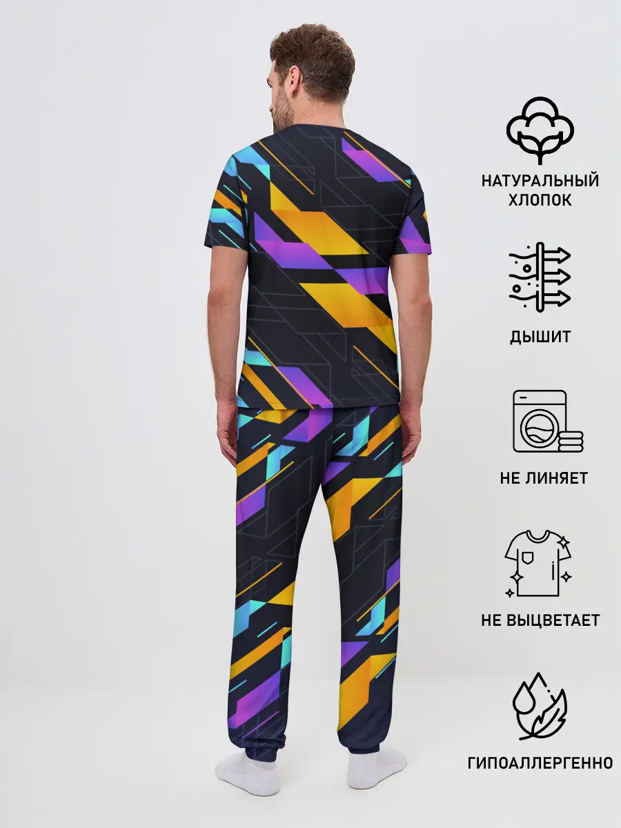 Мужская пижама с брюками / Modern Geometry