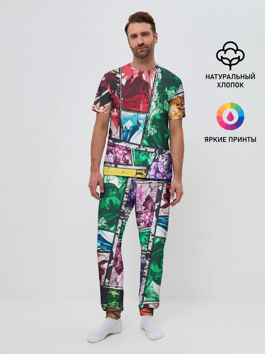 Мужская пижама с брюками / EPIC MAIN ANIME CHARACTERS 3D!