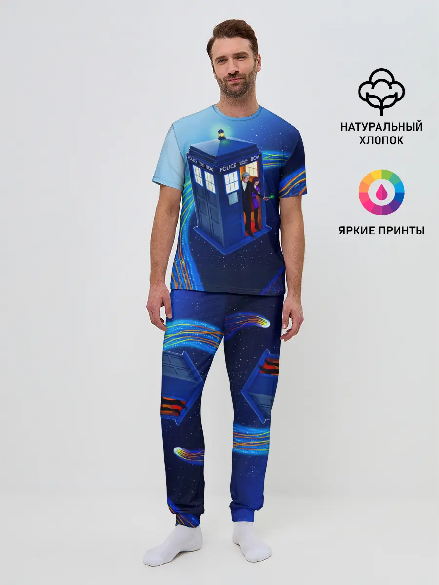 Мужская пижама с брюками / ДОКТОР И КЛАРА И ТАРДИС