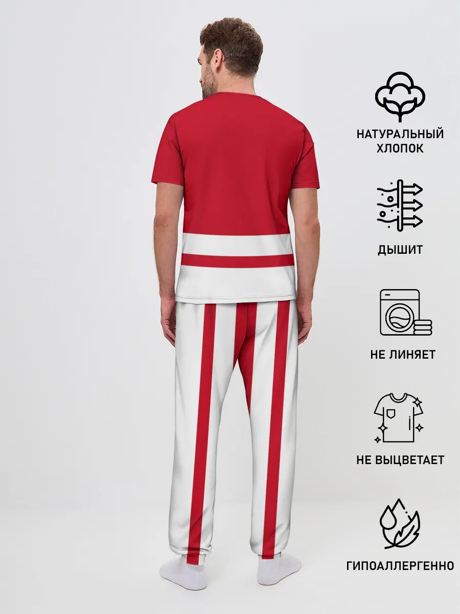 Мужская пижама с брюками / Детройт Ред Уингз