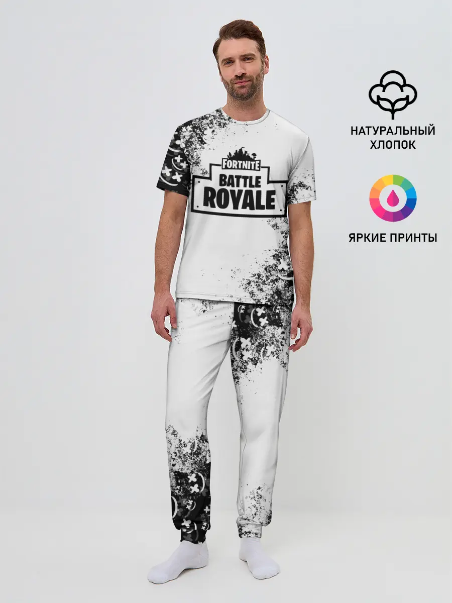 Мужская пижама с брюками / Fortnite & Marshmello